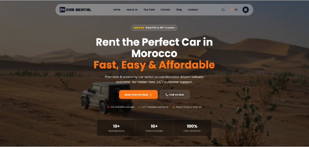 Car rental in Morocco - Website Development